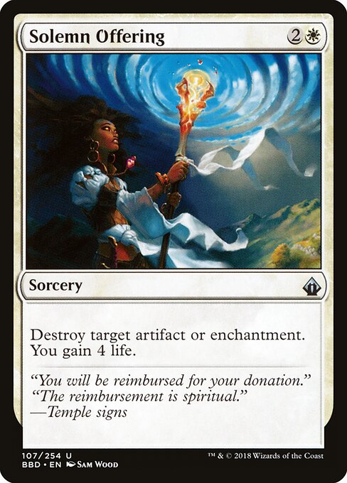 Solemn Offering - Battlebond Magic card