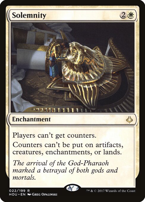 Solemnity - Hour of Devastation (#22) - Illustrated by Greg Opalinski - Magic: The Gathering Card