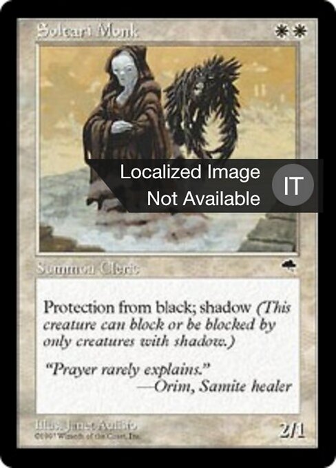 Monge Soltariano (Soltari Monk) - Tempest (#45) - Illustrated by Janet Aulisio - Magic: The Gathering Card