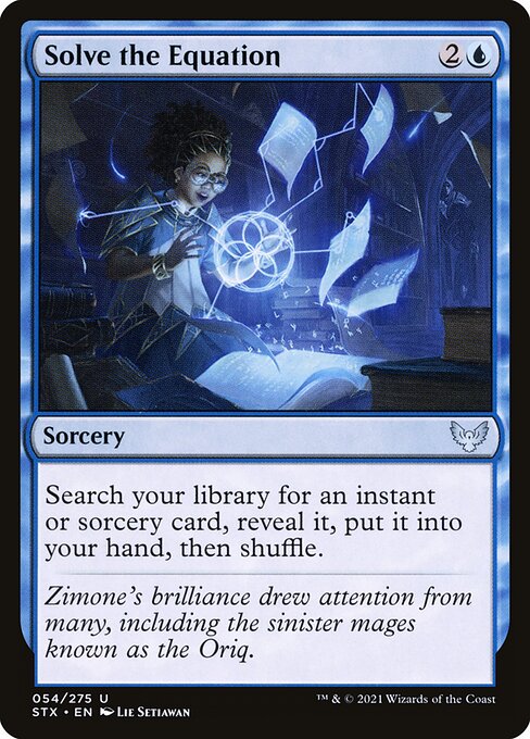 Solve the Equation - Strixhaven: School of Mages (#54) - Illustrated by Lie Setiawan - Magic: The Gathering Card