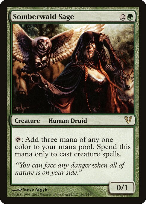 松柏森智者 (Somberwald Sage) - Avacyn Restored (#194) - Illustrated by Steve Argyle - Magic: The Gathering Card