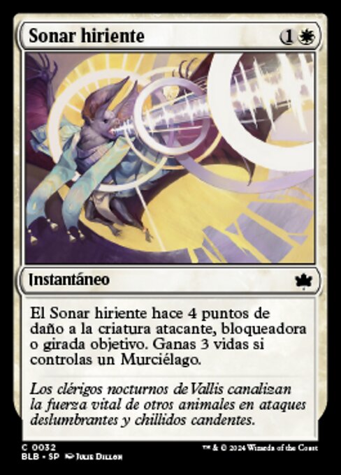 Frappe au sonar (Sonar Strike) - Bloomburrow (#32) - Illustrated by Julie Dillon - Magic: The Gathering Card