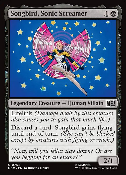 Songbird, Sonic Screamer - Marvel Super Heroes Commander Magic card