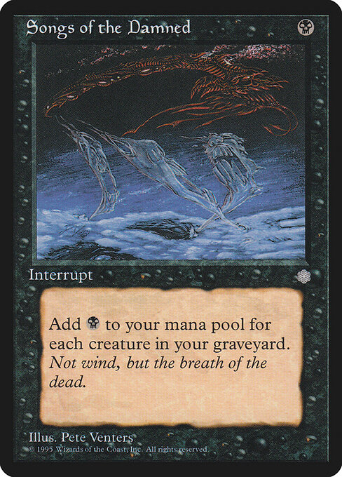 Canções dos Condenados (Songs of the Damned) - Ice Age (#160) - Illustrated by Pete Venters - Magic: The Gathering Card
