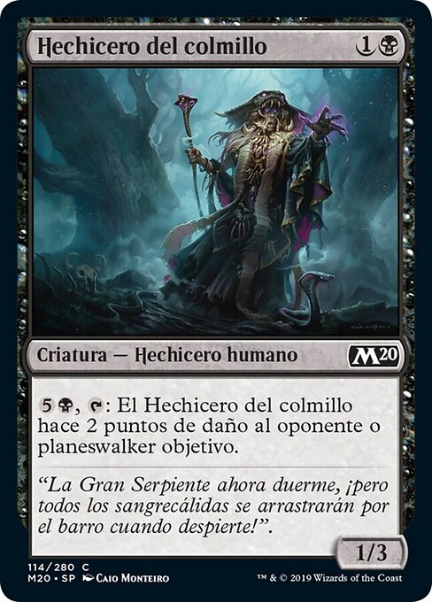 蛇毒术士 (Sorcerer of the Fang) - Core Set 2020 (#114) - Illustrated by Caio Monteiro - Magic: The Gathering Card