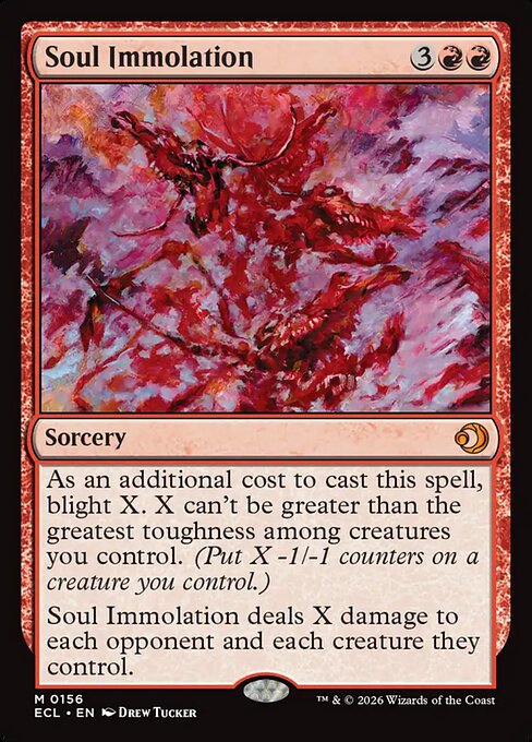 Soul Immolation - Lorwyn Eclipsed (#156) - Illustrated by Drew Tucker - Magic: The Gathering Card
