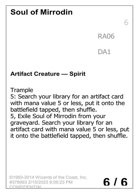 Soul of Mirrodin - Unknown Event (#RA06b) - Magic: The Gathering Card