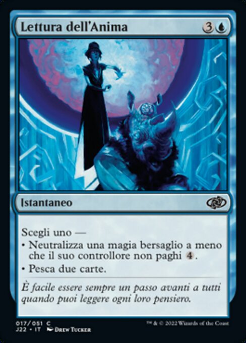 Lectura del alma (Soul Read) - Foundations Jumpstart (#362) - Illustrated by Drew Tucker - Magic: The Gathering Card