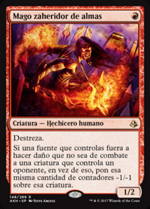 Mago zaheridor de almas (Soul-Scar Mage) - Amonkhet (#148) - Illustrated by Steve Argyle - Magic: The Gathering Card
