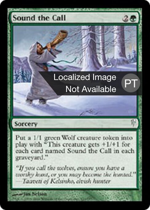 扬起召令 (Sound the Call) - Coldsnap (#123) - Illustrated by Jim Nelson - Magic: The Gathering Card