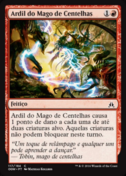 불똥마도사의 술수 (Sparkmage's Gambit) - Oath of the Gatewatch (#117) - Illustrated by Mathias Kollros - Magic: The Gathering Card