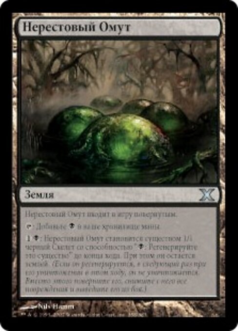 Нерестовый Омут (Spawning Pool) - Tenth Edition (#358) - Illustrated by Nils Hamm - Magic: The Gathering Card