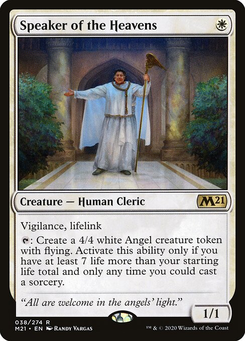 Speaker of the Heavens - Core Set 2021 (#38) - Illustrated by Randy Vargas - Magic: The Gathering Card