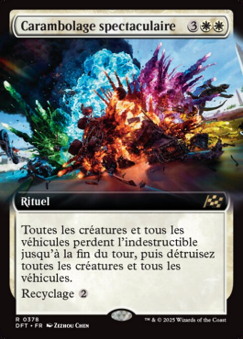Choque en cadena espectacular (Spectacular Pileup) - Aetherdrift (#433) - Illustrated by Zezhou Chen - Magic: The Gathering Card