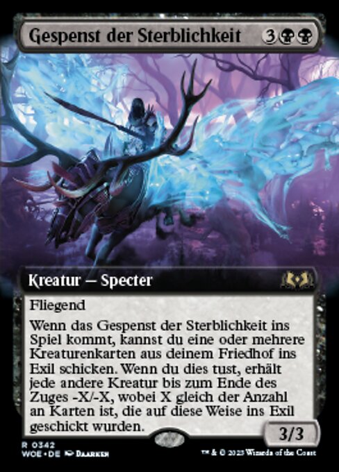 Espectro da Mortalidade (Specter of Mortality) - Wilds of Eldraine (#107) - Illustrated by Daarken - Magic: The Gathering Card