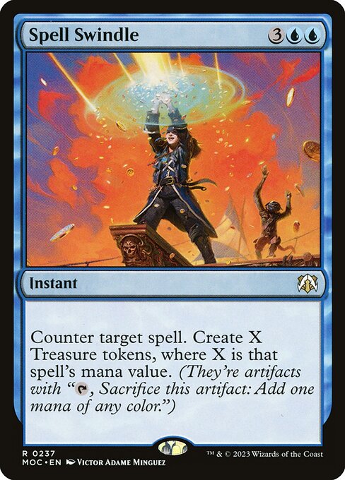 Logro Mágico (Spell Swindle) - March of the Machine Commander (#237) - Illustrated by Victor Adame Minguez - Magic: The Gathering Card