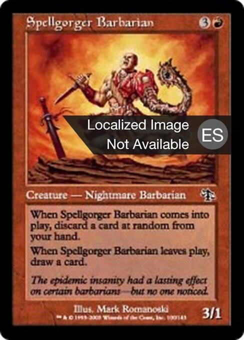 Barbaro Divoramagia (Spellgorger Barbarian) - Judgment (#100) - Illustrated by Mark Romanoski - Magic: The Gathering Card
