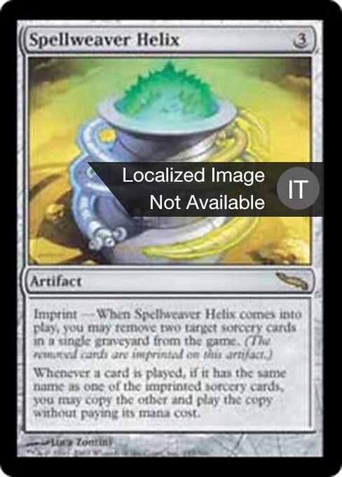 Spruchweber-Spirale (Spellweaver Helix) - Mirrodin (#247) - Illustrated by Luca Zontini - Magic: The Gathering Card