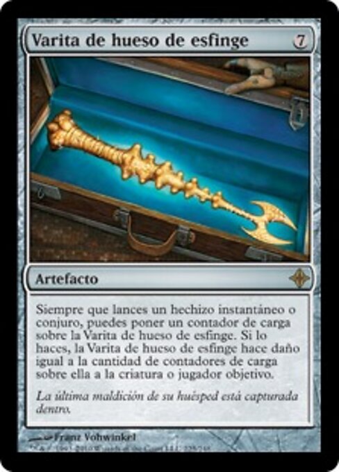 Жезл из Кости Сфинкса (Sphinx-Bone Wand) - Rise of the Eldrazi (#225) - Illustrated by Franz Vohwinkel - Magic: The Gathering Card