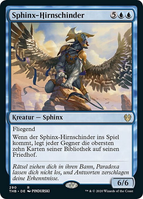 Esfinge destrozamentes (Sphinx Mindbreaker) - Theros Beyond Death (#290) - Illustrated by PINDURSKI - Magic: The Gathering Card