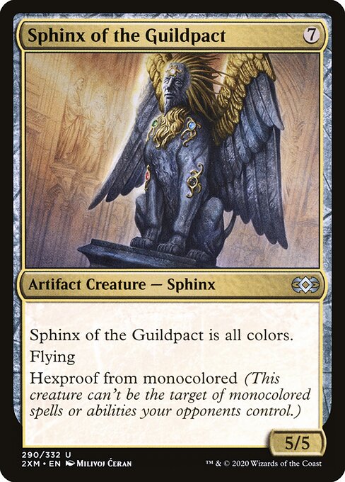 Sphinx of the Guildpact - Double Masters (#290) - Illustrated by Milivoj Ćeran - Magic: The Gathering Card