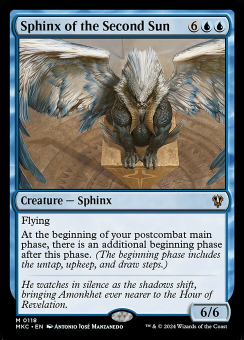 Sphinx of the Second Sun - Murders at Karlov Manor Commander (#118) - Illustrated by Antonio José Manzanedo - Magic: The Gathering Card