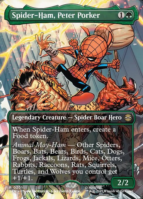 Spider-Ham, Peter Porker - Marvel's Spider-Man (#201) - Illustrated by Jim Cheung & Jay David Ramos - Magic: The Gathering Card