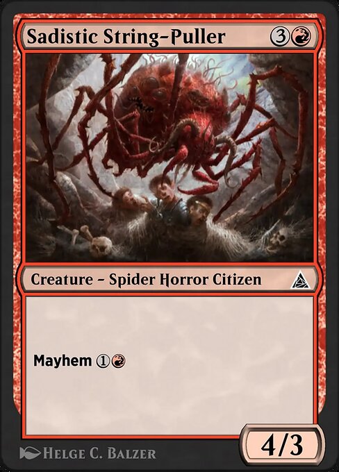Sadistic String-Puller (Spider-Islanders) - Through the Omenpaths (#94) - Illustrated by Helge C. Balzer - Magic: The Gathering Card