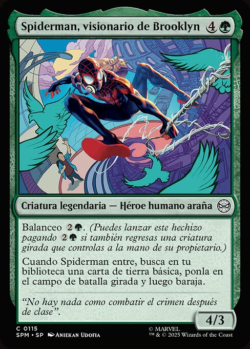 Zan, Tunnelweb Explorer (Spider-Man, Brooklyn Visionary) - Through the Omenpaths (#122) - Illustrated by John Tedrick - Magic: The Gathering Card