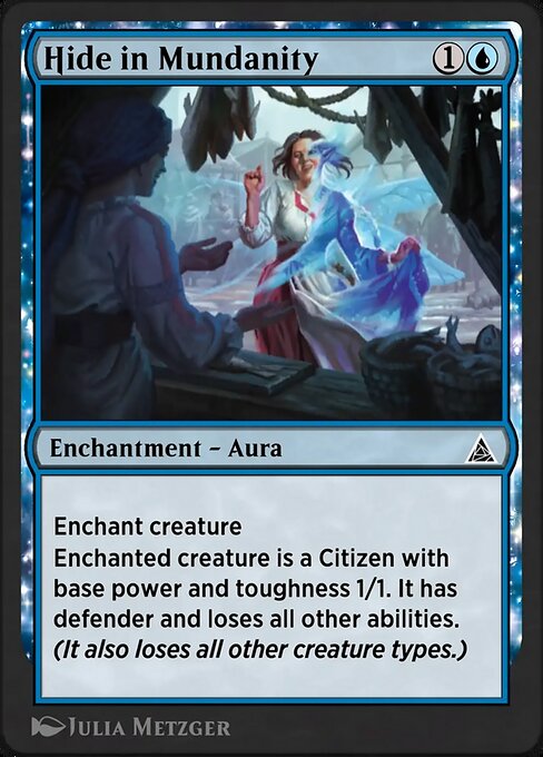 Hide in Mundanity (Spider-Man No More) - Through the Omenpaths (#31) - Illustrated by Julia Metzger - Magic: The Gathering Card