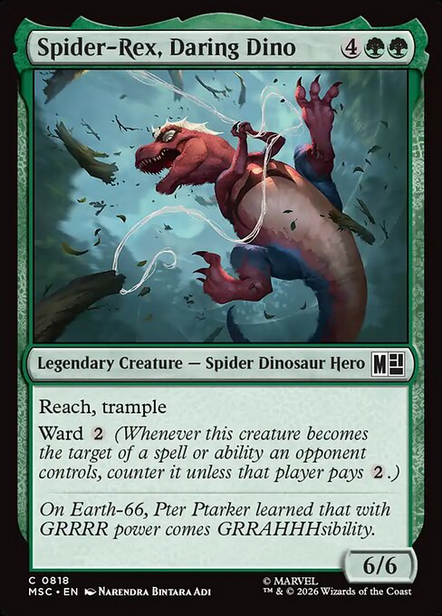 Spider-Rex, Daring Dino - Marvel Super Heroes Commander (#818) - Illustrated by Narendra Bintara Adi - Magic: The Gathering Card