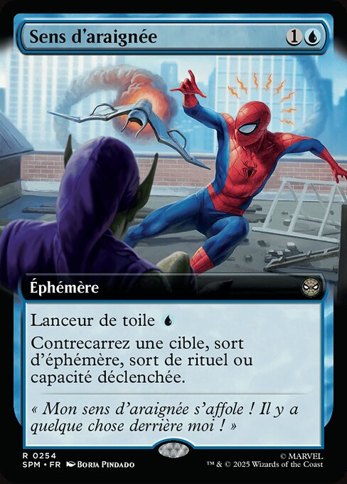 スパイダーセンス (Spider-Sense) - Marvel's Spider-Man (#46) - Illustrated by Borja Pindado - Magic: The Gathering Card