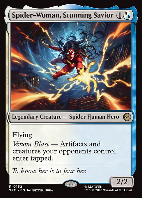 Spider-Woman, Stunning Savior - Marvel's Spider-Man (#152) - Illustrated by Justyna Dura - Magic: The Gathering Card
