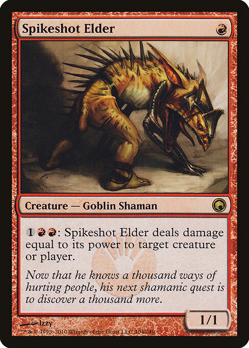 Anziano Scagliapunte (Spikeshot Elder) - Scars of Mirrodin (#104) - Illustrated by Izzy - Magic: The Gathering Card