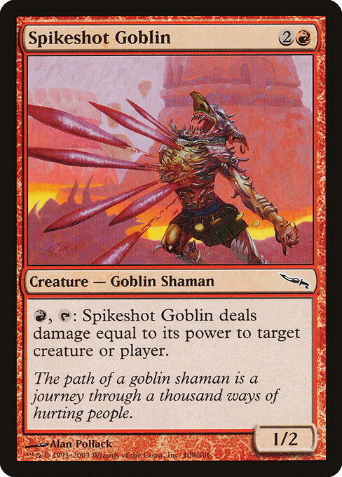 Spikeshot Goblin - Mirrodin (#108) - Illustrated by Alan Pollack - Magic: The Gathering Card
