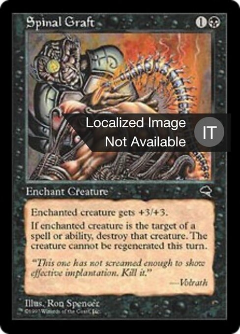 Injerto espinal (Spinal Graft) - Tempest (#159) - Illustrated by Ron Spencer - Magic: The Gathering Card
