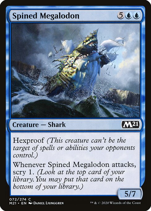 Spined Megalodon - Core Set 2021 (#72) - Illustrated by Daniel Ljunggren - Magic: The Gathering Card