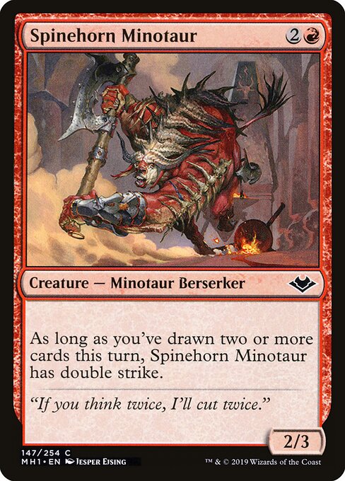 Spinehorn Minotaur - Modern Horizons (#147) - Illustrated by Jesper Ejsing - Magic: The Gathering Card