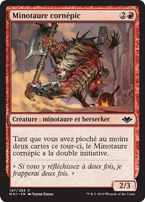 Stachelhorn-Minotaurus (Spinehorn Minotaur) - Modern Horizons (#147) - Illustrated by Jesper Ejsing - Magic: The Gathering Card