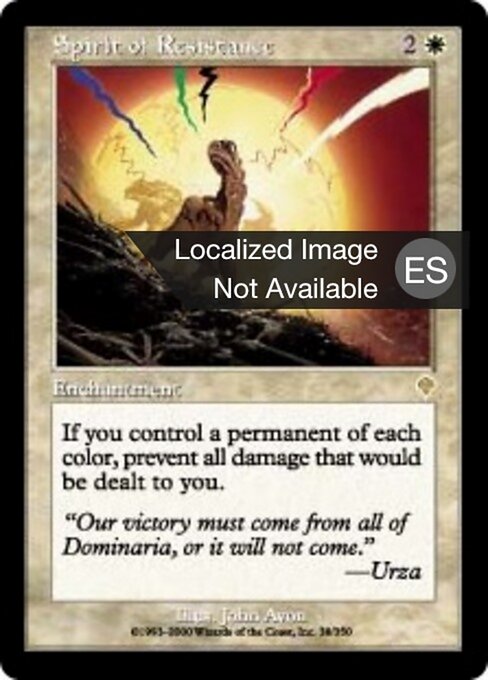 Spirito della Resistenza (Spirit of Resistance) - Invasion (#38) - Illustrated by John Avon - Magic: The Gathering Card