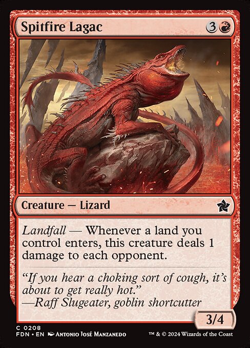 Lagac escupefuego (Spitfire Lagac) - Foundations (#208) - Illustrated by Antonio José Manzanedo - Magic: The Gathering Card