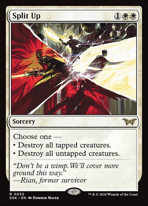 Split Up - Duskmourn: House of Horror (#32) - Illustrated by Dominik Mayer - Magic: The Gathering Card