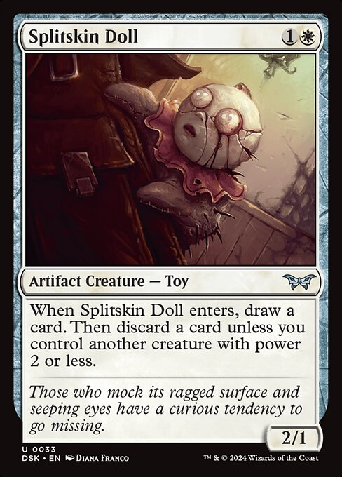 Splitskin Doll - Duskmourn: House of Horror (#33) - Illustrated by Diana Franco - Magic: The Gathering Card