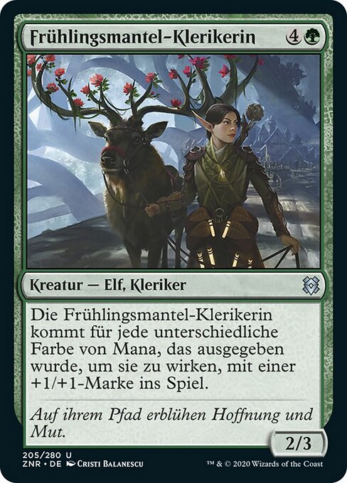 샘망토 성직자 (Springmantle Cleric) - Zendikar Rising (#205) - Illustrated by Cristi Balanescu - Magic: The Gathering Card
