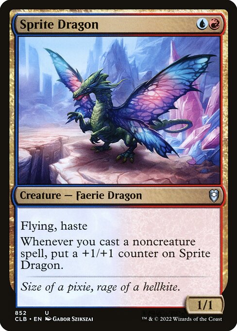 Sprite Dragon - Commander Legends: Battle for Baldur's Gate (#852) - Illustrated by Gabor Szikszai - Magic: The Gathering Card