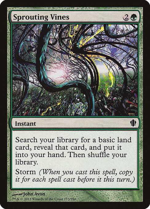 Sprouting Vines - Commander 2013 (#173) - Illustrated by John Avon - Magic: The Gathering Card