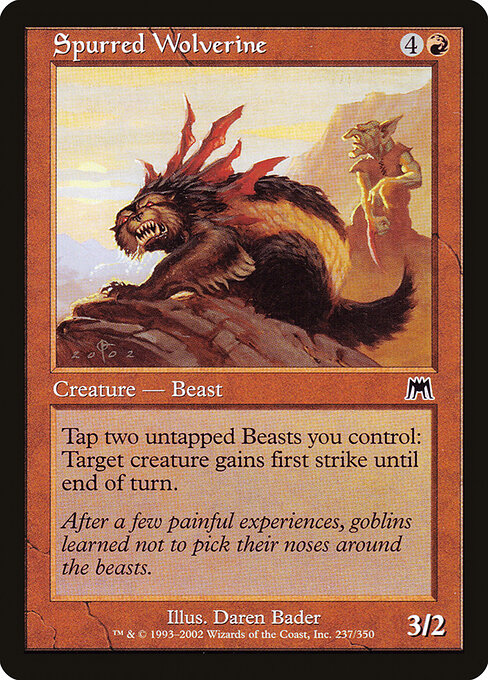 Spurred Wolverine - Onslaught (#237) - Illustrated by Daren Bader - Magic: The Gathering Card