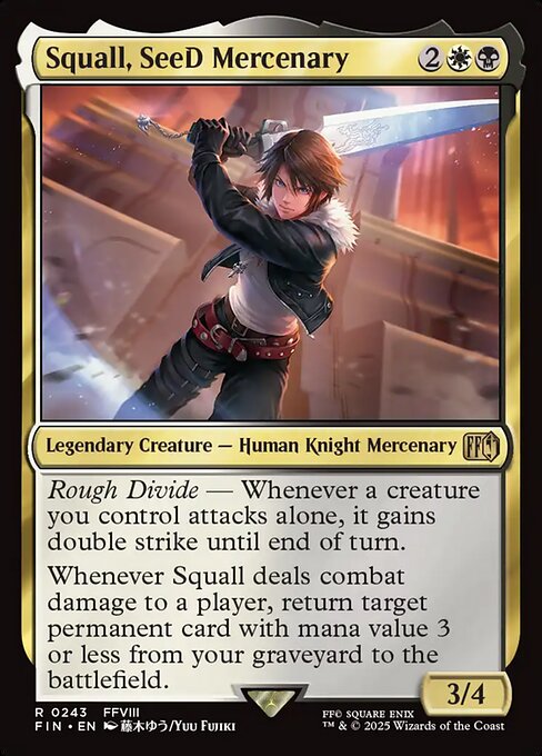 Squall, SeeD Mercenary - Final Fantasy (#243) - Illustrated by Yuu Fujiki - Magic: The Gathering Card