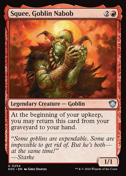 Squee, Goblin Nabob - Secrets of Strixhaven Commander (#254) - Illustrated by Greg Staples - Magic: The Gathering Card
