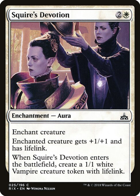 Squire's Devotion - Rivals of Ixalan Magic card
